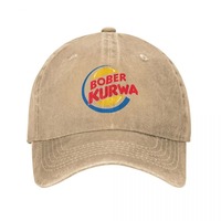 Bober Kurwa Meme Inspired Burger King Baseball Cap Distressed Denim Hats Vintage Outdoor Activities Unstructured Soft Sun Cap