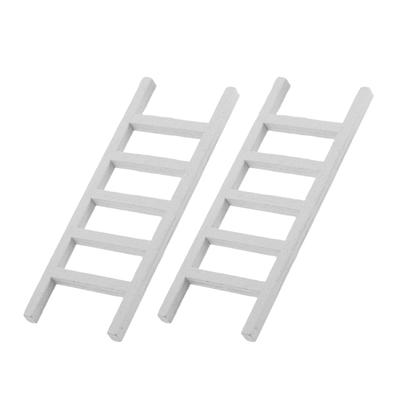 

2 Pcs Dollhouse Accessories Miniature Step Ladder and Furniture Staircase Wooden
