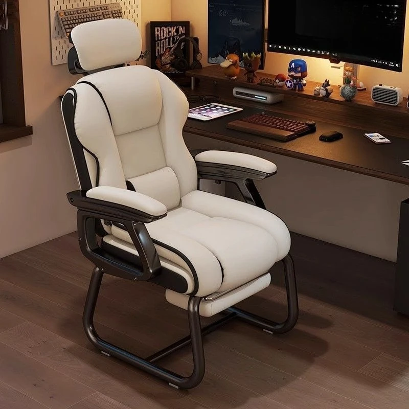 Computer chair comfortable and sedentary, bow chair, home office reclining sofa chair
