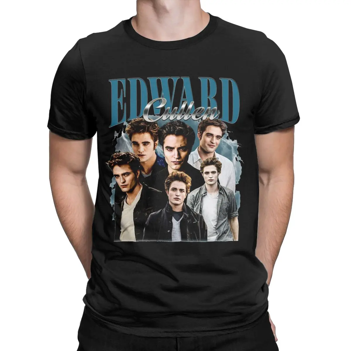 Heren T-Shirts Vintage Edward Cullen Retro 90 Hommage Twilight Leuke Katoenen T-Shirts Robert Pattinson T Shirts Ronde Hals Tops Bedrukt