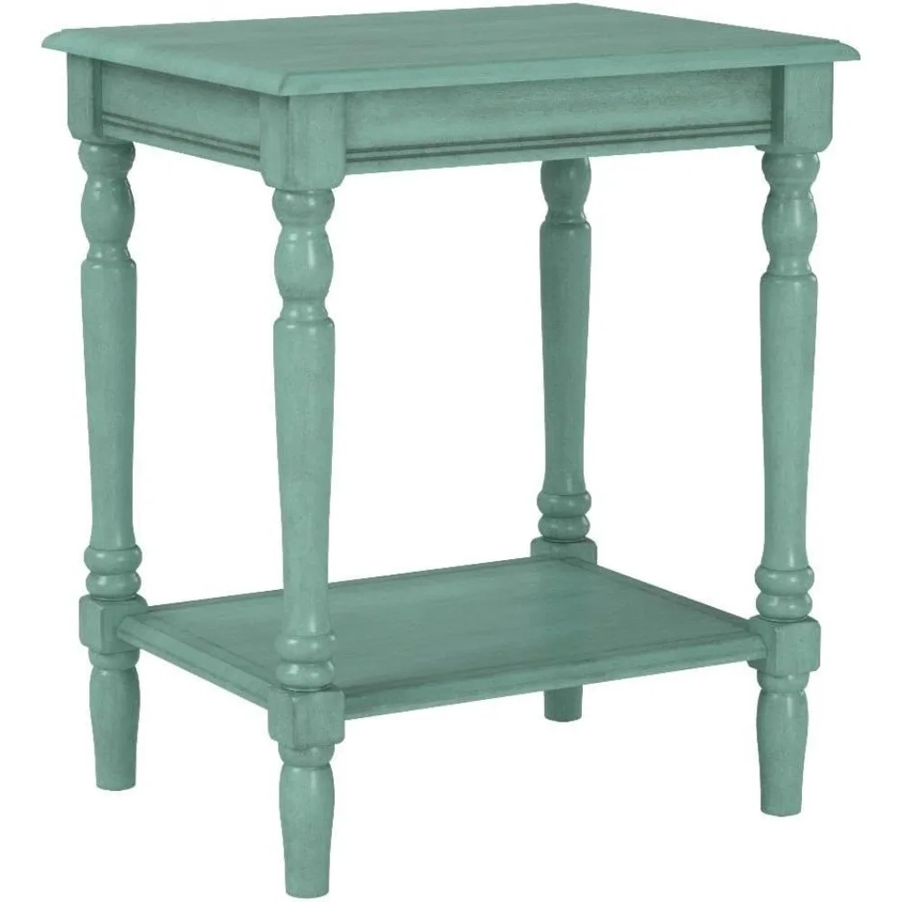 Accent Table with Storage, Casual Style, Modern End Table, Sturdy, Blue Gray - (24