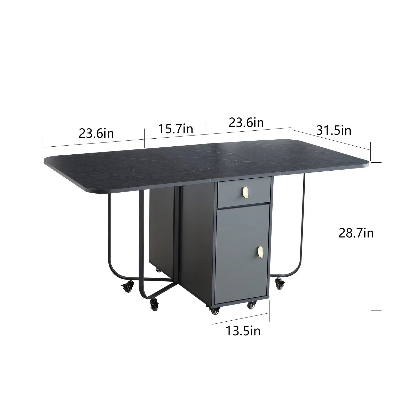 

Fashion Folding Dining Table Furniture Multifunctional Rectangle Movable Dining Table and Folding Chairs