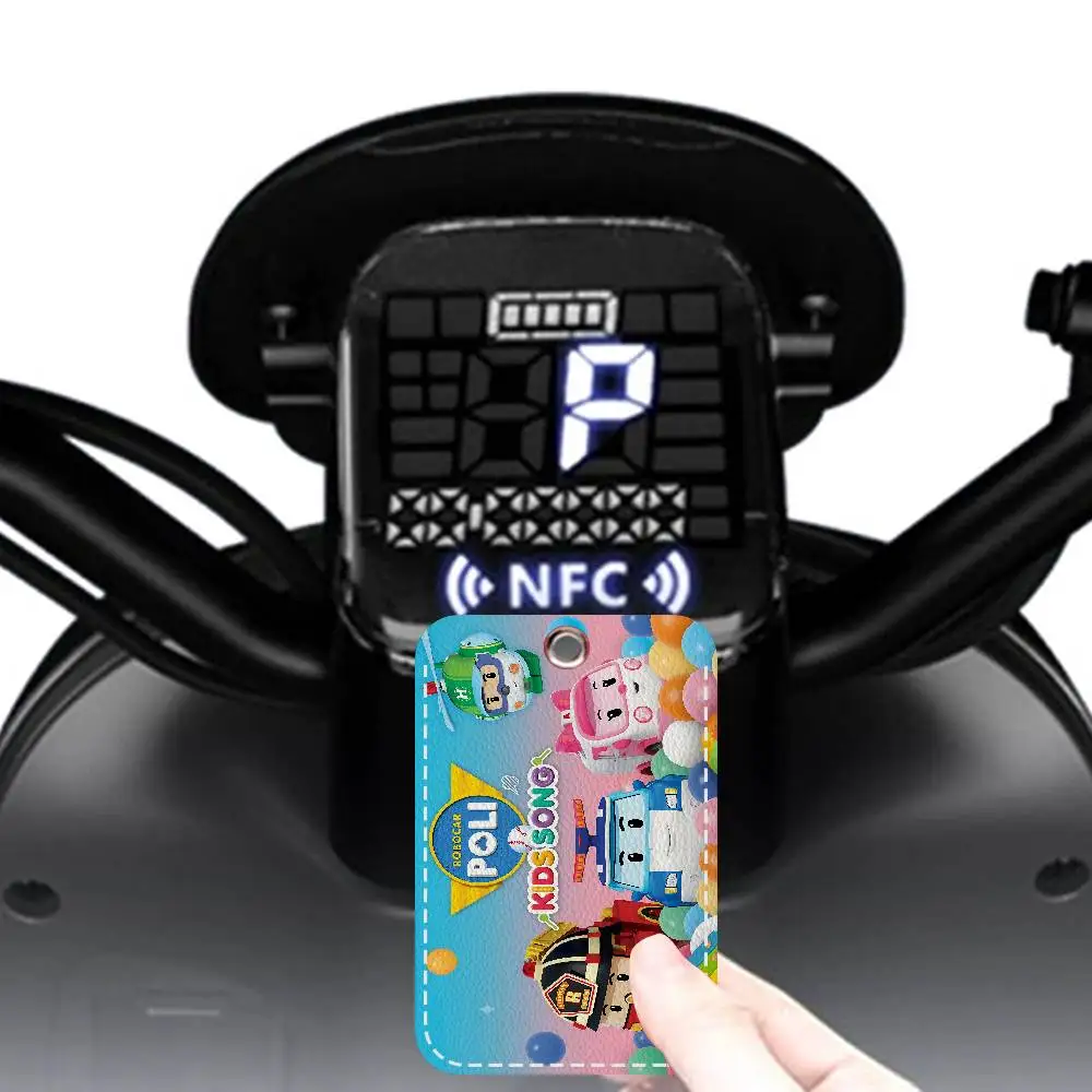 R-Robocar P-Polis LOGo 1 قطعة بولي Leather حامل بطاقة جلدية المفاتيح حلقة رئيسية قفل الباب الوصول العلامات حافظة بطاقات الهوية بطاقة المفاتيح #4