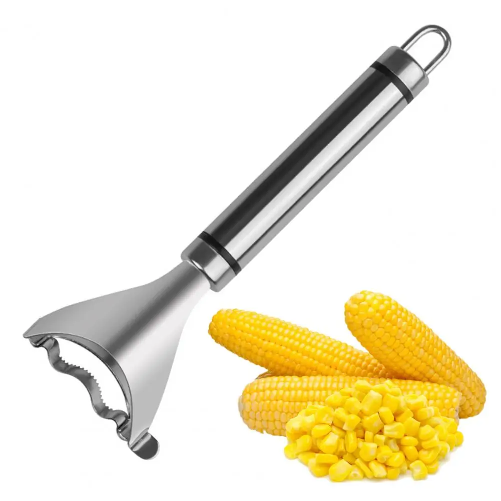 Easy to Clean Corn Peeler Corn Cob Stripper Stainless Steel Corn Cob Peeler Long Handle Stripper Set Easy-to-use for Home