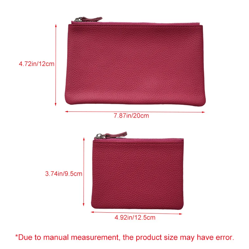 Genuine Top Cow Leather Fashion Women Small Wallet For Ladies Zipper Card Purse Key Storage Bag High Quality Short Wallet Female