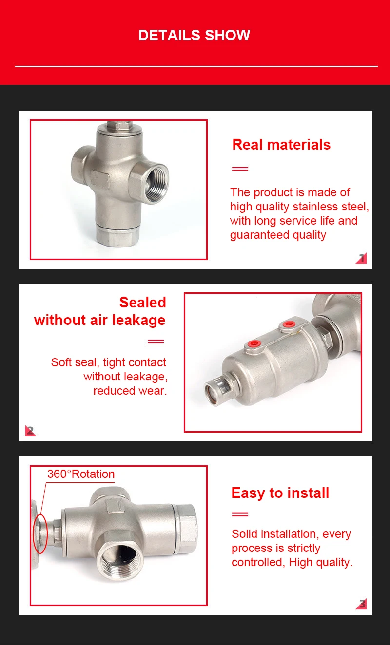 Elettrovalvola Angle Seat Valve 304 Three-way Acqua e vapore — dettaglio 3