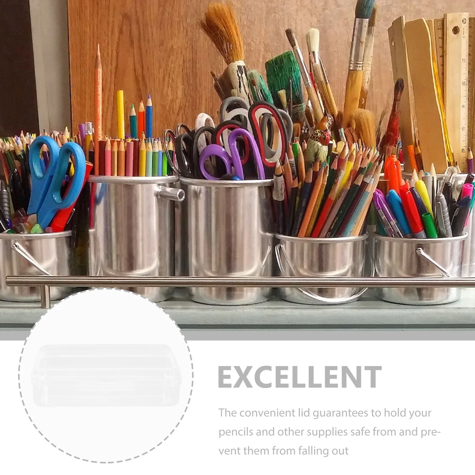 

Compartments Stationery Storage Box Pencil Multifunction Case Container Cases Plastic Holder