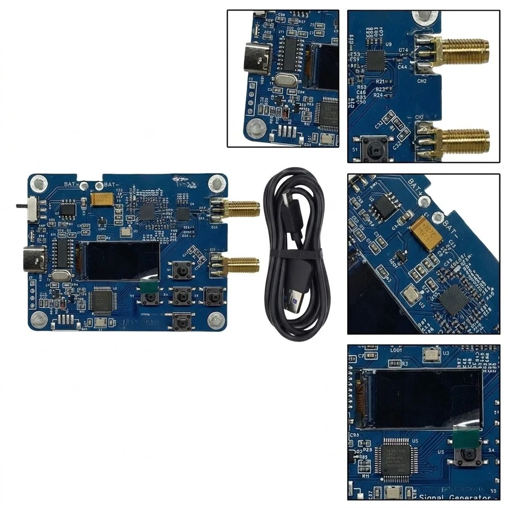 RF Signal Generator HT008 For 23.5MHz to 6000MHz MAX2871 Based Channel Output USB Serial 0.96 inch RF Signal Generator