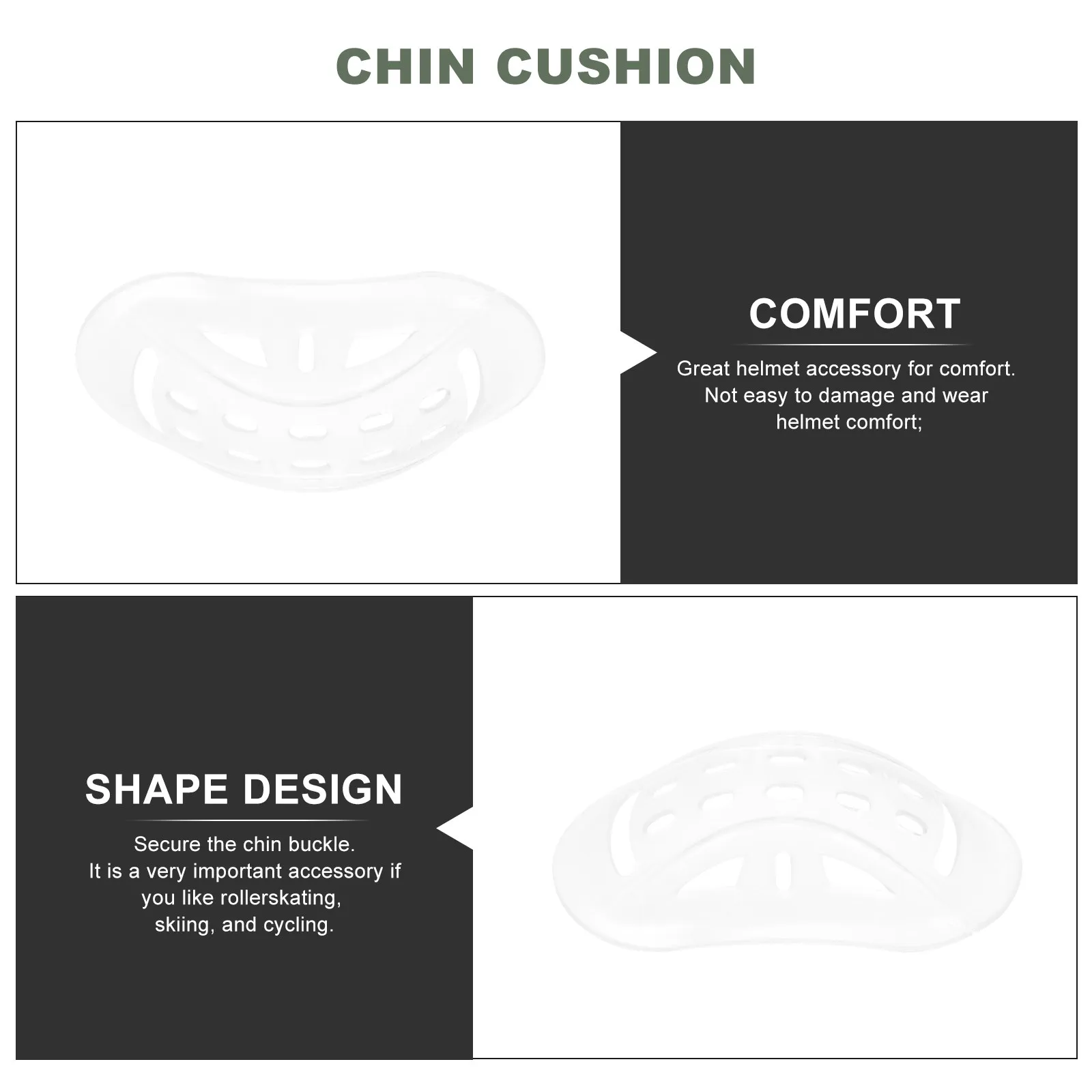 6Pcs Transparent PP Chin Pad Chin Cup for Stability Comfort Universal Fit Protective Sports Accessory Cycling