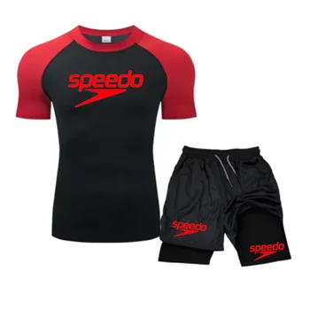 Maiô de manga comprida de secagem rápida masculino, camiseta de praia à prova de sol, terno de surf, top esportes aquáticos, novo
