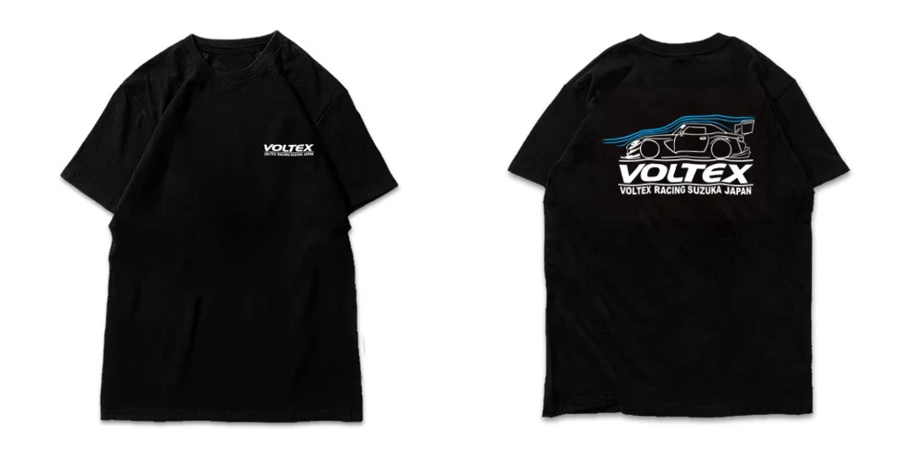 

2025 New Voltex Carbon Fiber Large Rear Wing T-Shirt Japanese S2000 Pure Cotton Short Sleeve Aerodynamic Modified Car Culture