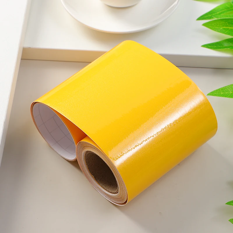 Baking paint, pearl gloss, yellow wall color, decorative waistline, self-adhesive paper, waterproof decorative strip, solid colo