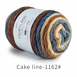 Gradient Cake Fairyland Rainbow Yarn 60% Cotton 30% Acrylic 10% Wool,Multicolor Crochet Knitti