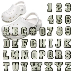1 Piece Pins Croc Charms For Shoes Letters L Decoration Luminous PVC Shoe Pin Clog Sandals Wristband Accessories Wholesale Bulk