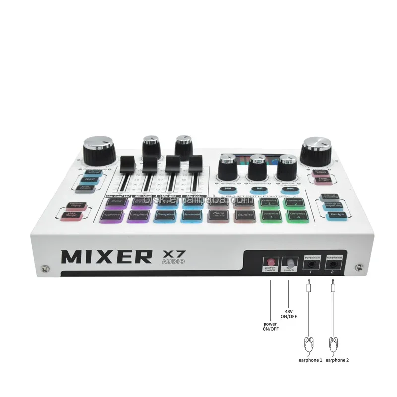 New Clavax CLSC- X7 All-metal Audio Mixer Sound Card Equipment Wireless Live Sound Card Set For Tiktok Mobile Phone Computer