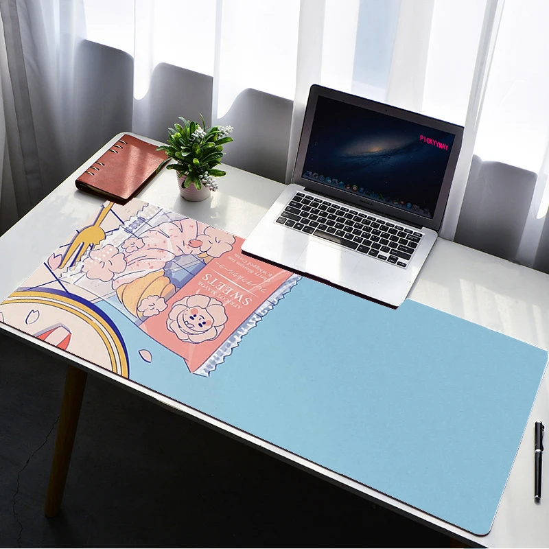 Large Pinkillustration Mouse Pad Waterproof Desktop Oil-proof Non-slip Desk Mat  Gaming Accessories Pad Gaming Mouse Mat CSGO