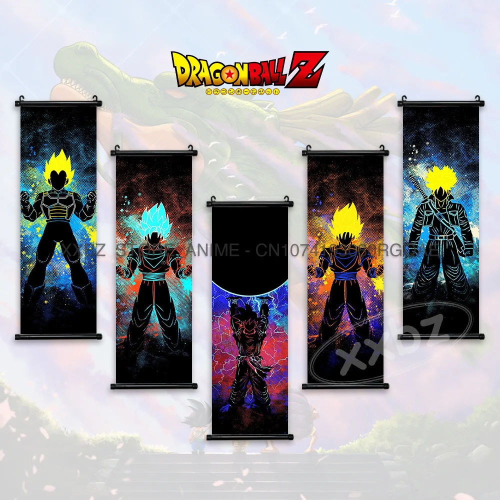 Dragon Ball Scrolls Pictures Posters Home Decor Classic Anime Hanging Painting Goku Wall Art Canvas Kakarot Bedside Background