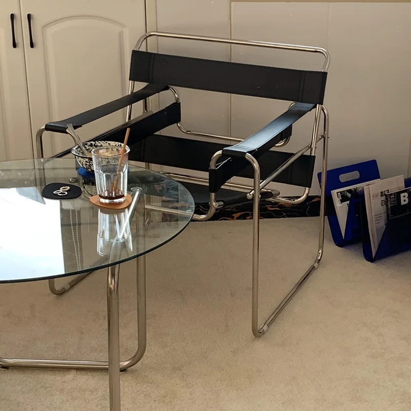 

Chair Stainless steel Internet celebrity chair retro photo