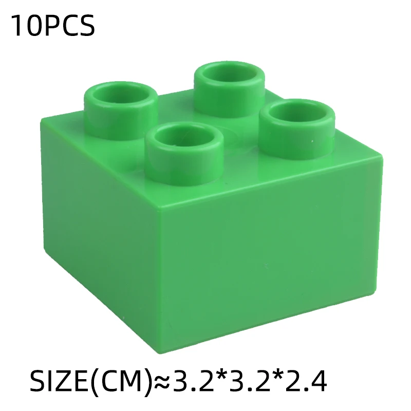10 Stück 2x2 große bunte Bausteine groß 2*2 Punkt dicke Ziegel pädagogische kreative Kinderspiel zeug kompatibel – Detail 5