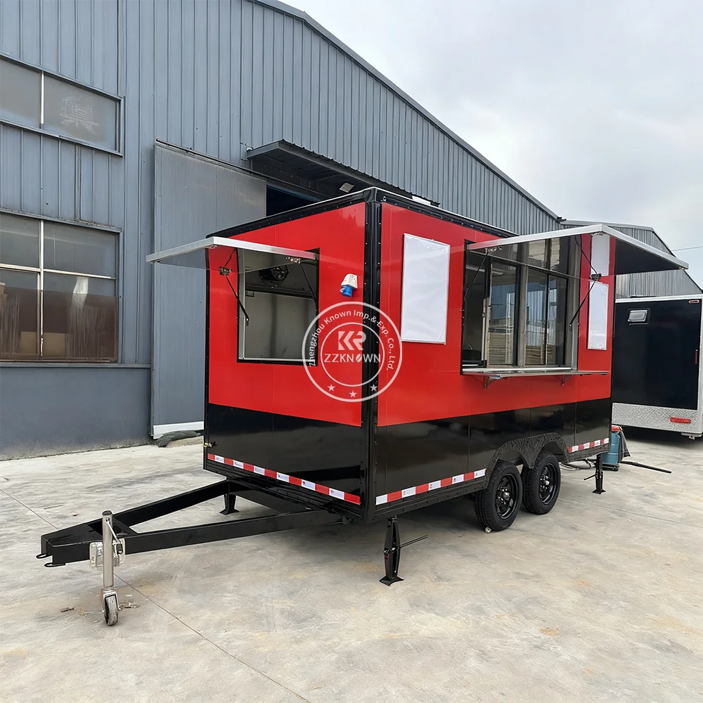 

Portable Outdoor Kitchen Food Truck Trailer Cart Mobile Snack Bar Ice Cream Truck Tent Caravan for Camping And Catering