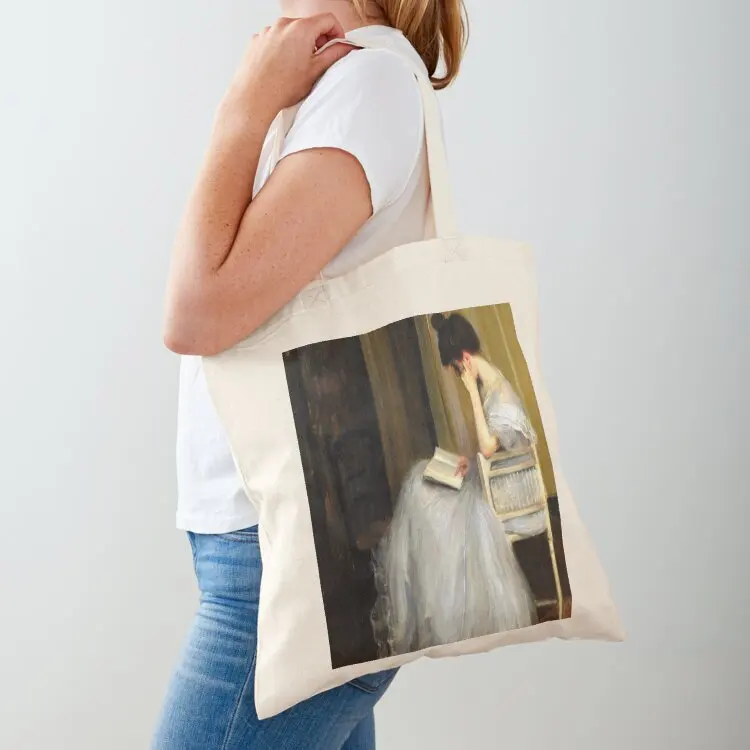 

Woman Reading, 1899 by Blanche Tote Bag eco pack Canvas shopper bag women