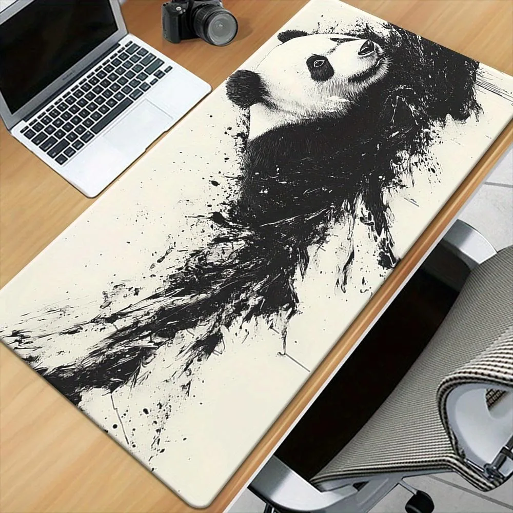 Panda Splatter Ink Art Mouse Pad - Anti-slip rubber material, suitable for gaming and office use alfombrillas gaming
