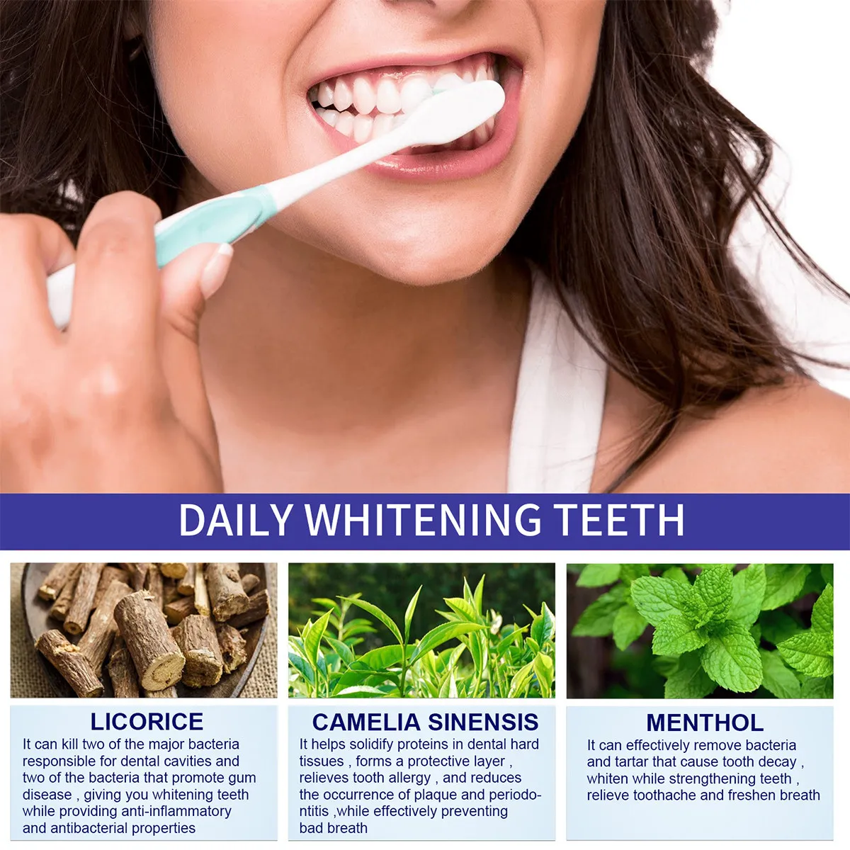 60Ml Whitening Mousse Toothpaste Safe Gentle Formula Excellent Whitening Performance for Daily Teeth Brushing Home Care