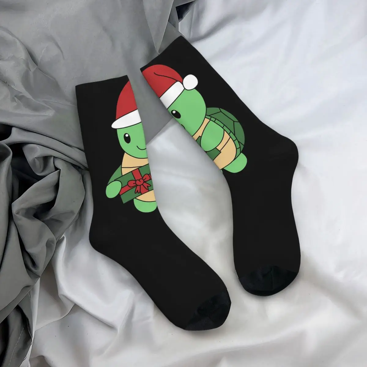 

All Seasons Crew Stockings Friendly Santa Turtle Socks Funny Long Socks Accessories for Men Women Gifts