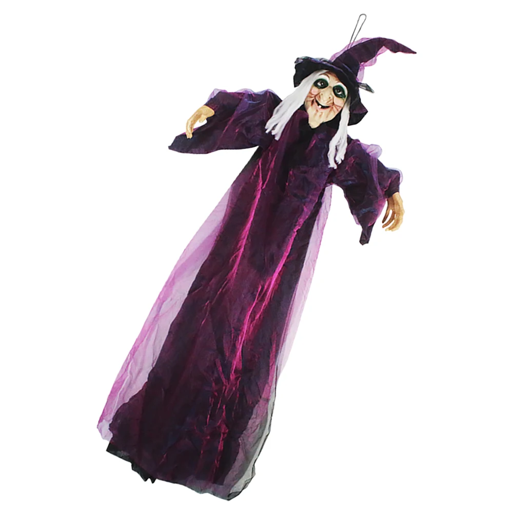 

1Pc Spooky Halloween Witch Hanging Ghost Sound Activated Decoration Indoor Haunted House Party Pendant