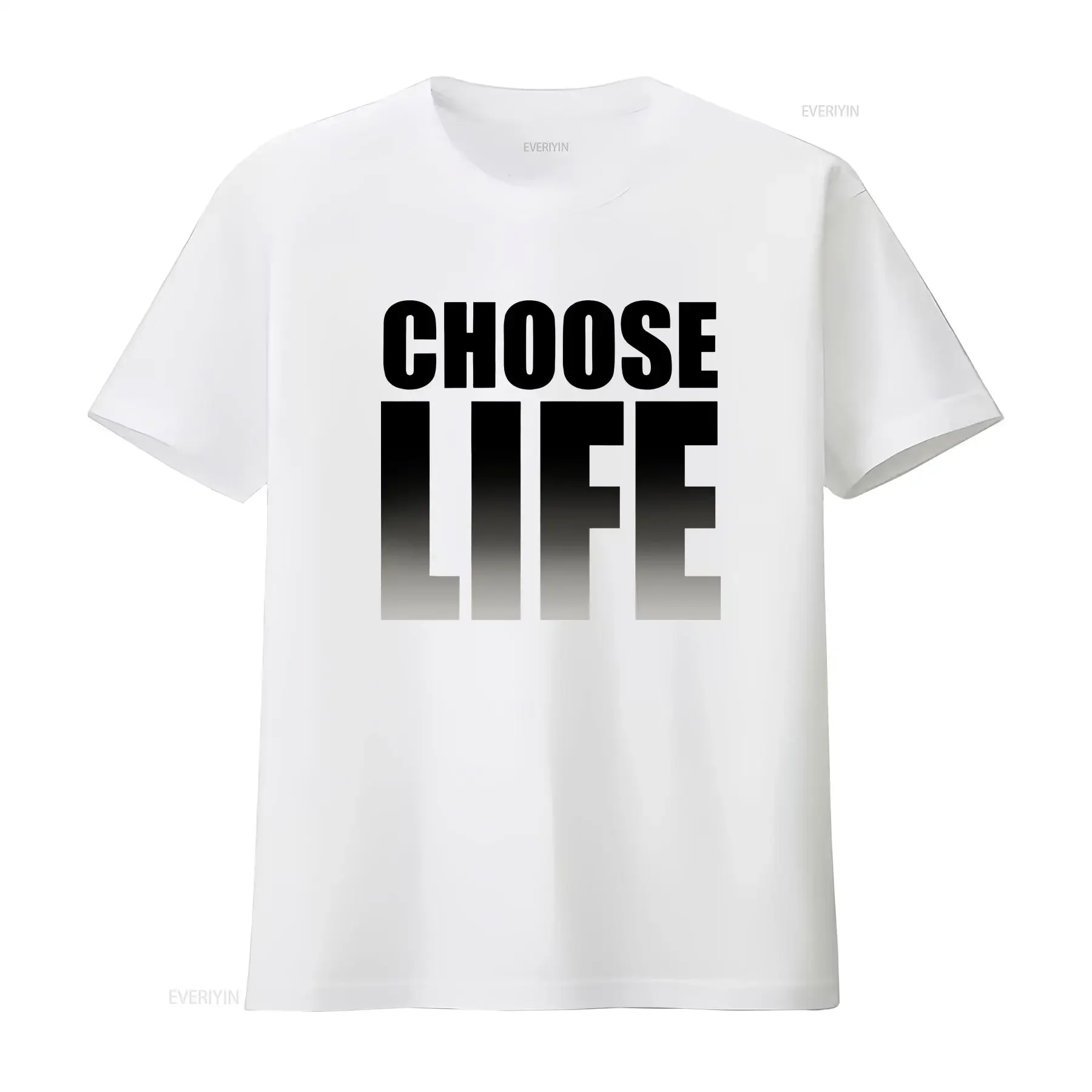Choose Life T Shirt Inspired By Wham 80's Retro Fancy Dress Top vintage Washed Stylish homme Breathable streetwear Slightly
