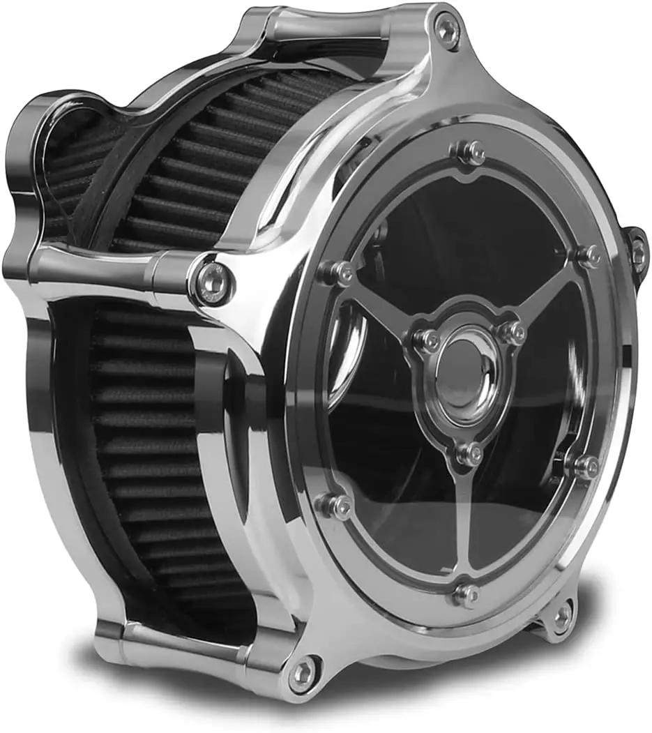 CNC Edge Cut See-Through High Flow Air Cleaner Intake for Haley Sportster, Dyna, Softail & Touring