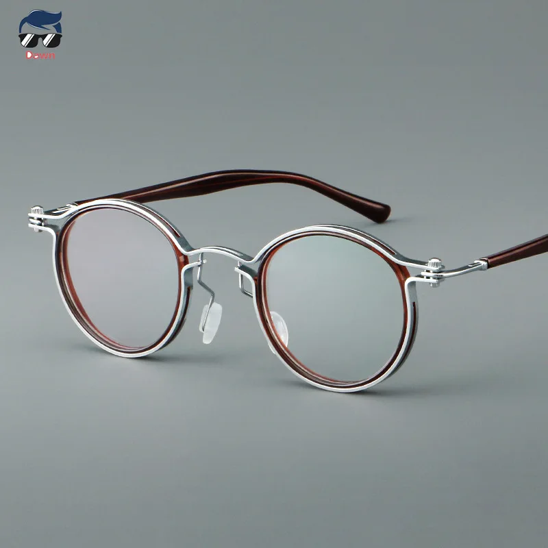 

2025 Retro Round Metal Glasses for Men and Women, with Prescription Old-fashioned Floral Design glasses men myopia