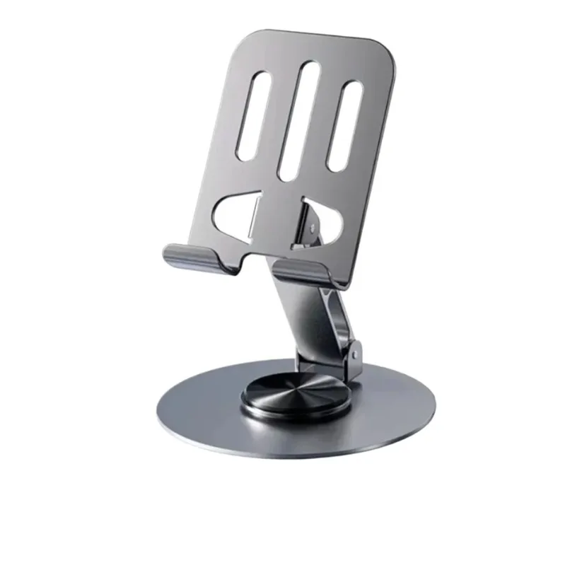 

Desktop Metal Tablet Phone Stand 360 Rotation Adjustable Foldable Holder For Desk Use Compatible with All Smartphones Tablets