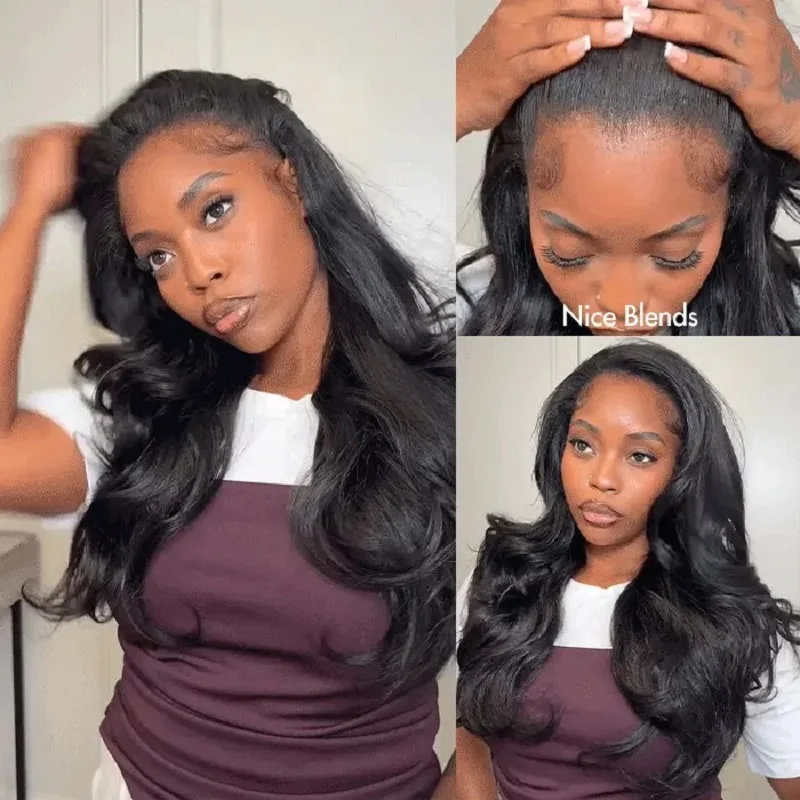 

Body Wave Glueless Wigs Wear&Go 3 IN 1 Half Wigs Human Hair 200% Density Machine Made Clip-in Wigs With Drawstring Seamless