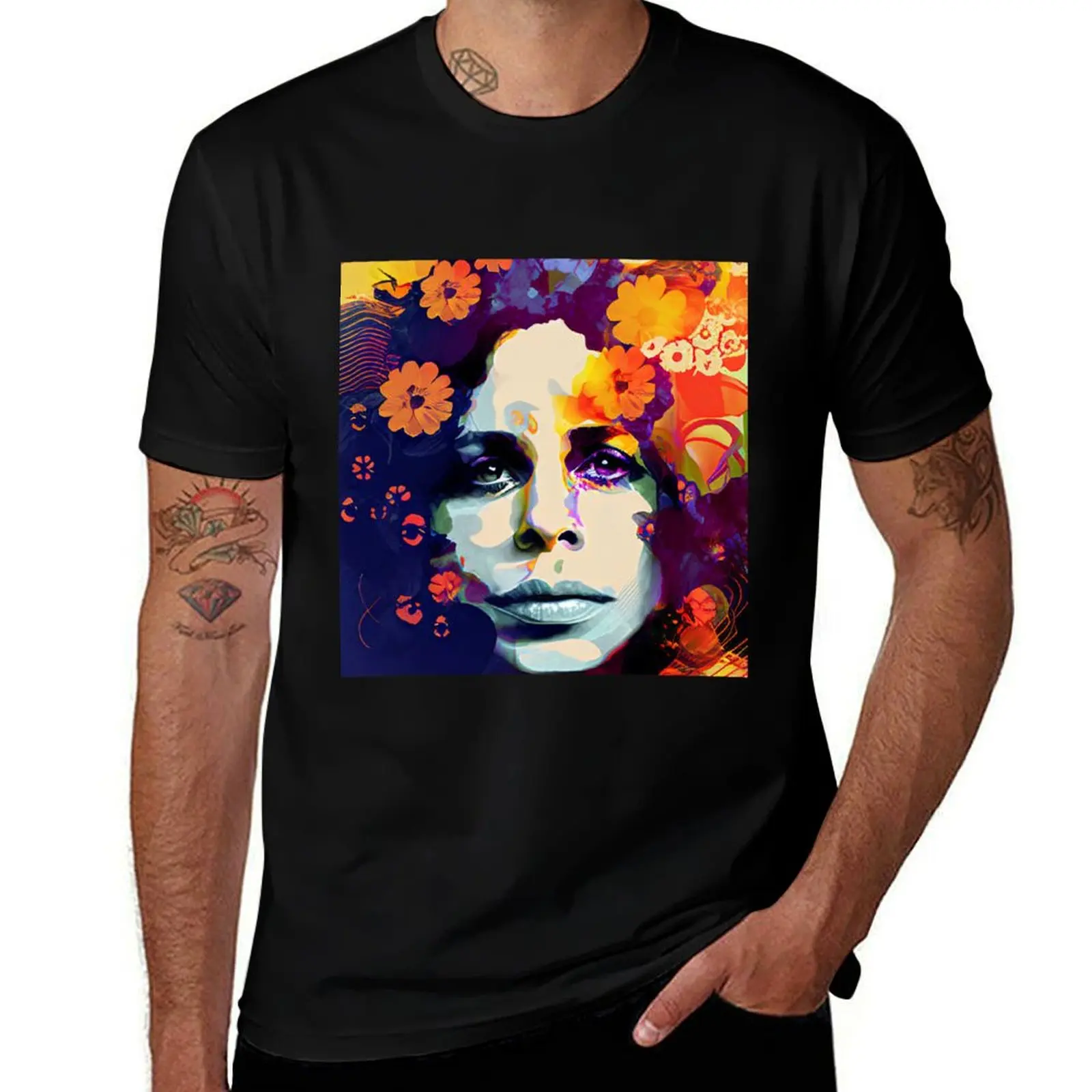 Camiseta Floral Gal Costa, camisetas de lujo para hombre con figuras de anime, camisetas lisas para hombre