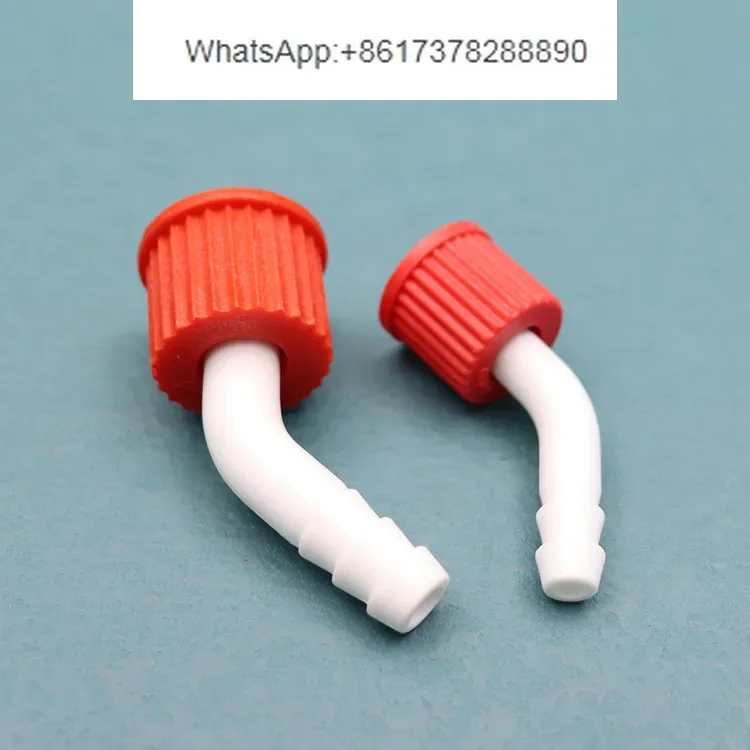 50PCS Plastic GL14MM 18MM with screw teeth White plastic nozzle, straight/curved, removable filter Two kinds of PTFE screws