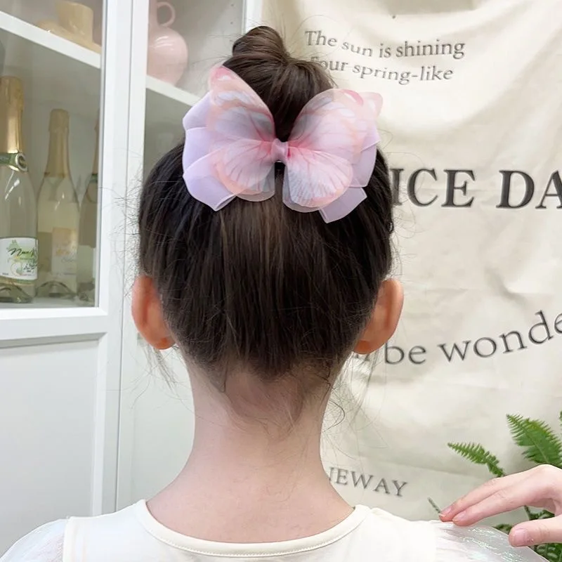 Korean Summer Headwear Solid Color Ribbon Big Bow Hair Clip Spring Clip Women Girls Fashion