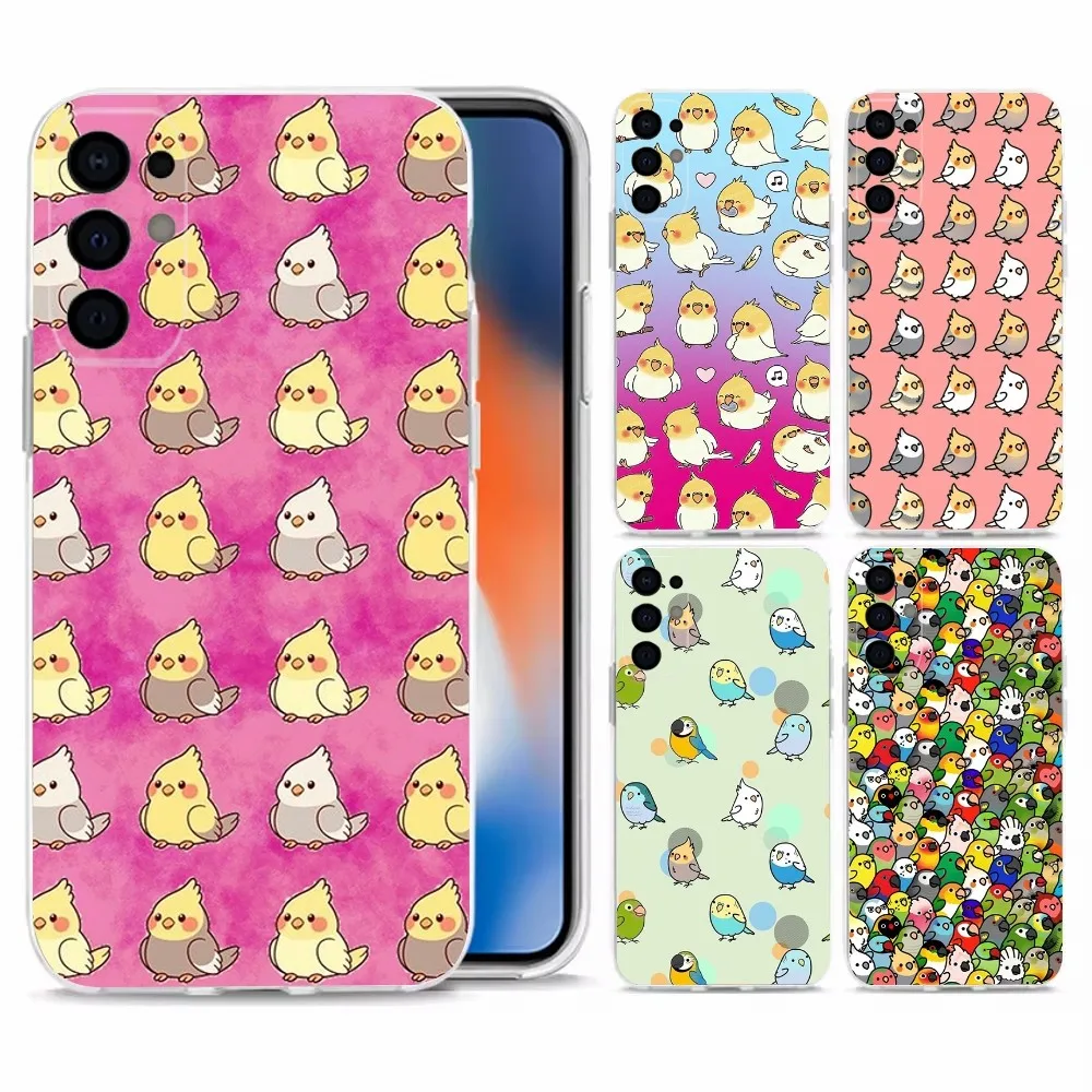 

Animal Parrot Bird CUTE Phone Case For Samsung S30,S23,S21,S22,S20 Ultra,S20 FE lite,S10,S9,S8PIus Transparent Shell