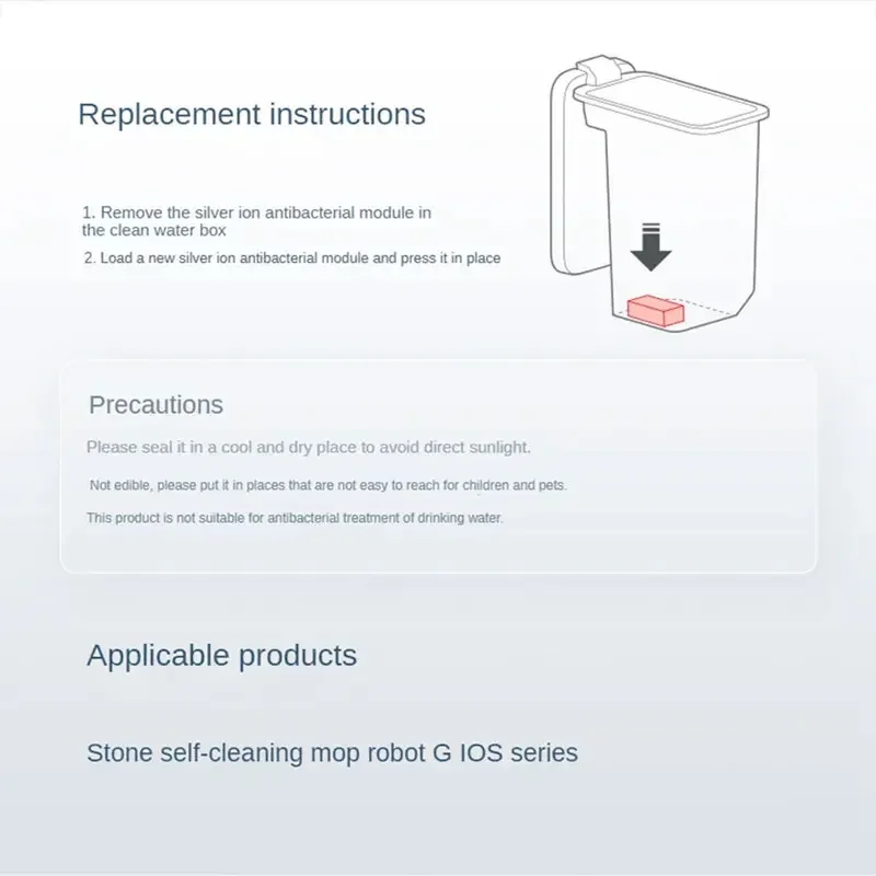 Silver ion Bacteriostatic Module For Roborock S7 MaxV Ultra S7 Pro Ultra G10S P10 G20 S8 PLUS S8+ S8 Pro Ultra Vacuum Parts