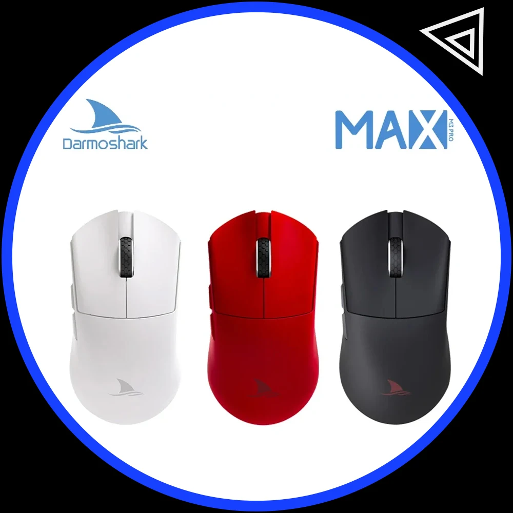 

Darmoshark M3 PRO MAX Беспроводная игровая Bluetooth-мышь PAW3950 30000 точек на дюйм Эргономичные оптические мыши для компьютера, ноутбука, ПК, геймера 4K 8K