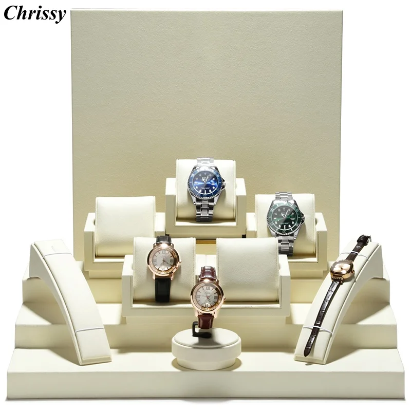 

Professional Tiered Watch Display Stand, Luxury Watch Showcase Rack with Pillows for Shop Window Counter Display