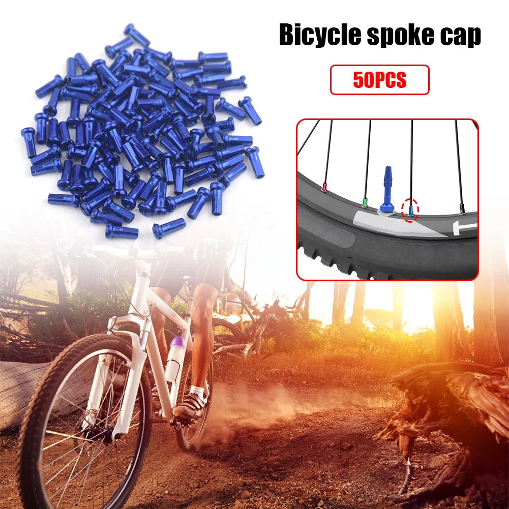 50 шт., сменные ниппели для спиц MTB, металлические 14 г, 2 мм, соски для спиц, детали для горного и шоссейного велосипеда, аксессуары для велоспорта