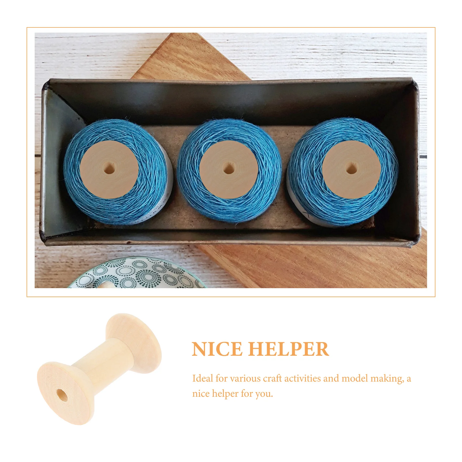 

5Pcs Wooden Spools for Sewing and Crafting Durable Natural Wood Winding Bobbins Wood Winding Spools DIY Craft Bobbins