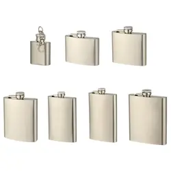 High Quality Stainless Steel Hip Flask Portable Container Whisky Flagon Convenient Leakproof Drinking Bottle Outdoor