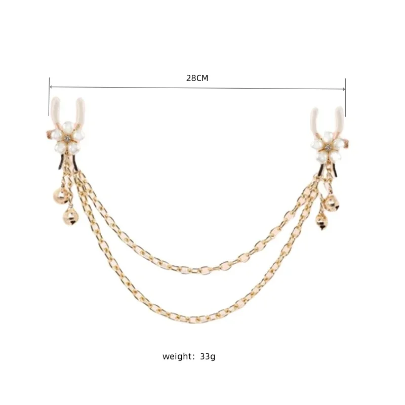 1 زوج أجراس معدنية عبودية الحلمة المشابك سلسلة مقاطع الشفرين BDSM النساء لعب الكبار ألعاب الجنس تحفيز الثدي #3