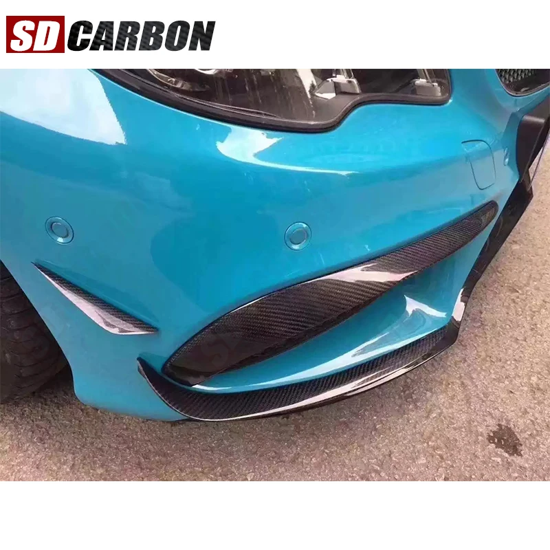For Mercedes-Benz E-Class W207 2014-2016 Carbon Fibre Front Bumper Bulkhead Decorative Wind Blade Upgrade Auto Parts body kit