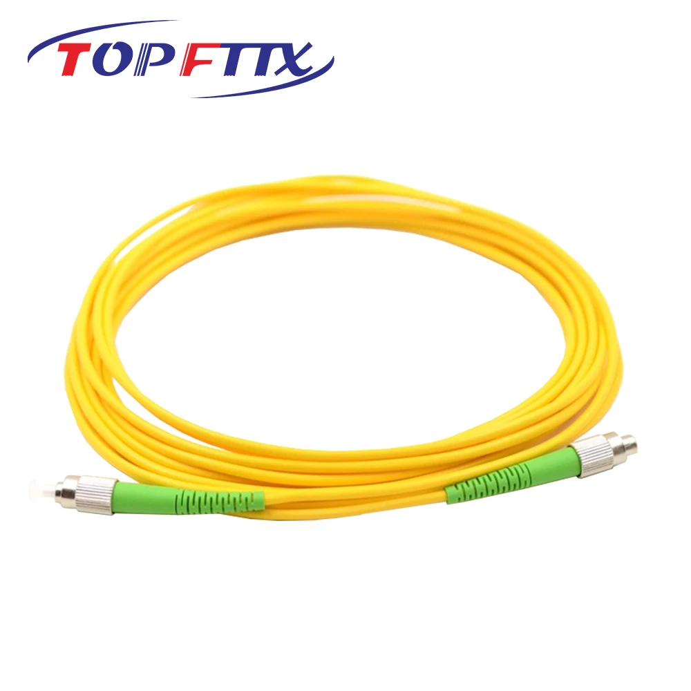 TOPFTTX 0.5/1/2/3/5 متر FC/APC-FC/APC وضع واحد G657A1 البسيط 2.0 مللي متر ضيق عازلة الألياف البصرية التصحيح الحبل الأصفر LSZH سترة