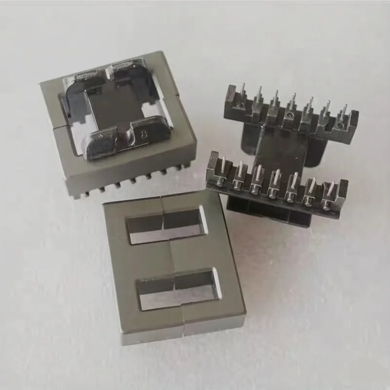 1 Set EE Type Transformer Ferrite Magnetic Core Coil Former Horizontal  EE10 EE13 EE16 EE19 EE25 EE30 EE40 4+4 5+5 7+7 Pin