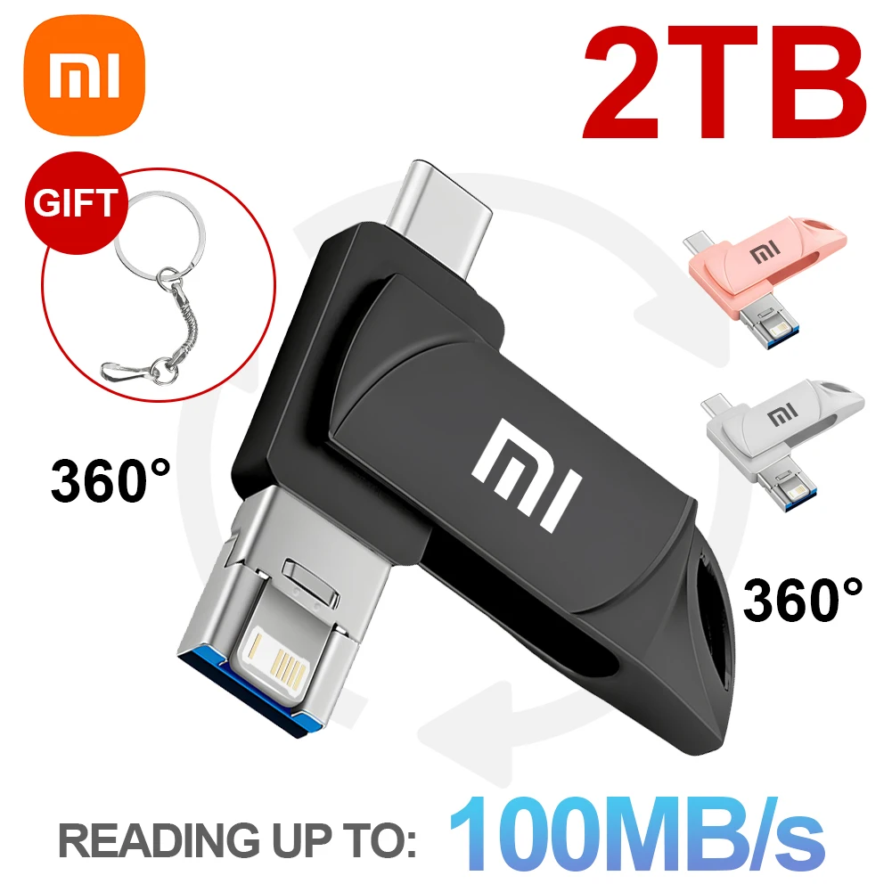 Xiaomi-memoria USB portátil para teléfono móvil, disco U de 2TB, 1TB, interfaz USB 3,0 tipo C, 256GB, 128GB, 512GB, transmisión recíproca