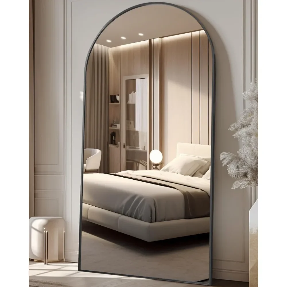 Full Length Mirror, 81"x41" Oversized Arched Floor Mirror Freestanding, Full Body Mirror Floor Standing Mirror